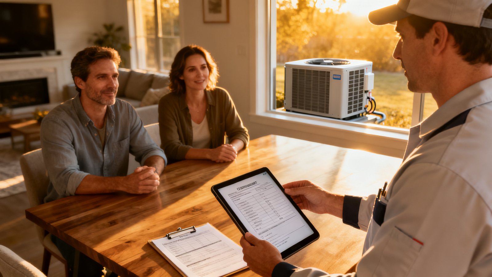 free HVAC estimate template showing professional itemized breakdown